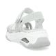 Grüne vegane Rieker Damen Trekkingsandalen W3152-52 mit einem Klettverschluss. Schuh von hinten.