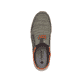 Grüne Rieker Herren Clogs B1091-52 mit Rieker Air Sohlenfenster sowie Gummizug. Schuh von oben.