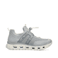 Blaue Rieker Damen Sneaker Low M6061-12 mit einem Gummizug sowie Komfortweite G. Schuh Innenseite.