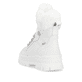 Weiße Rieker Damen Schnürstiefel W2174-80 mit wasserabweisender TEX-Membran. Schuh von hinten.