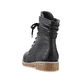 
Nachtschwarze Rieker Damen Schnürstiefel 73514-00 mit Schnürung und Reißverschluss. Schuh von hinten
