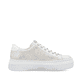 Beige Rieker Damen Sneaker Low M1953-60 mit einem Reißverschluss. Schuh Innenseite.