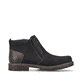 Graphitschwarze Rieker Herren Kurzstiefel 37770-00 mit einer robusten Profilsohle. Schuh Innenseite