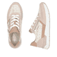 Rosane Rieker Damen Sneaker Low 58902-31 mit einem Reißverschluss. Schuh von oben, liegend.