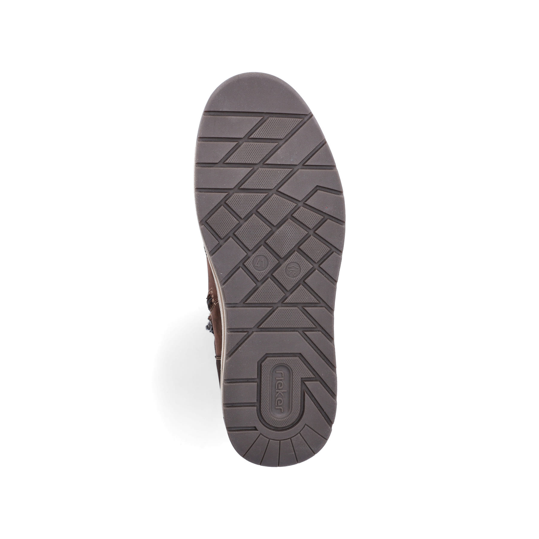 Dunkelbraune Rieker Herren Sneaker High 36042-25 aus Rauleder. Schuh Laufsohle.