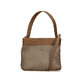 Rieker Handtasche H1654-60 in Beige mit Lamellen-Optik, Reißverschluss und Handyfach. Vorderseite.