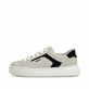 Beigeschwarze Rieker Damen Sneaker Low N9900-60 mit einem Reißverschluss. Schuh Außenseite.