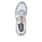 Weißblaue Rieker Damen Sneaker Low W2506-80 mit Schnürung sowie abgesetztem Logo. Schuh von oben.
