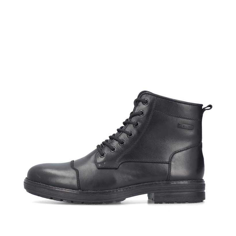 Schwarze Rieker Herren Schnürstiefel 33440-00 aus Glattleder. Schuh Außenseite.