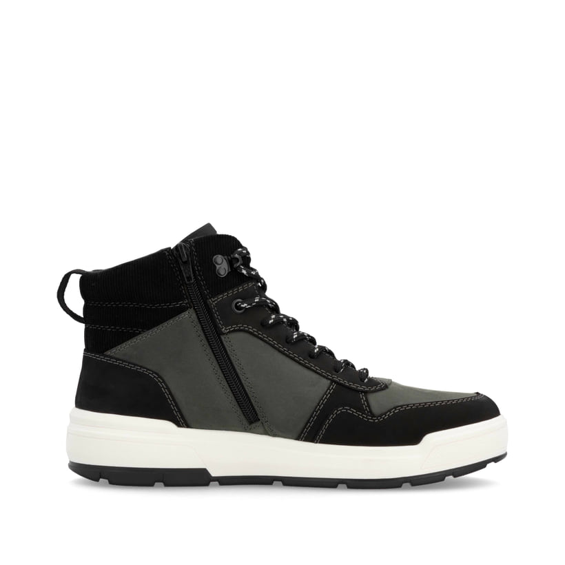 Baskets montantes Rieker noires homme U0073-00 avec membrane RiekerTEX. Intérieur de la chaussure.