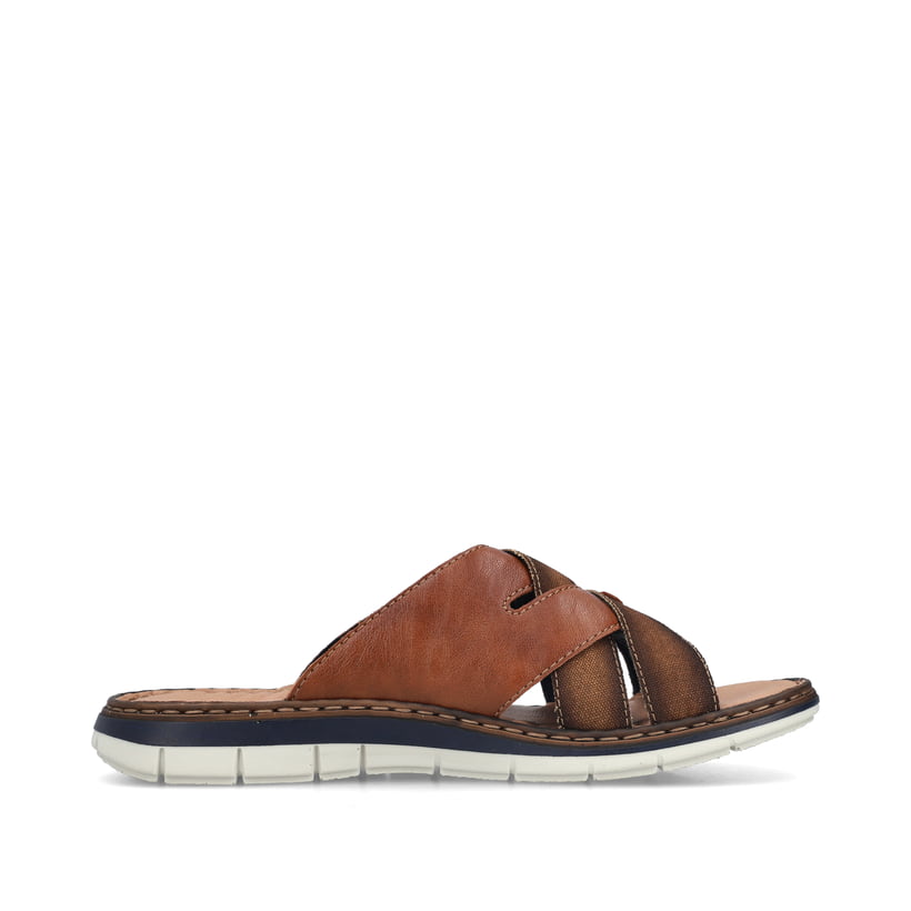 Mules Rieker Homme 25199 - Cuir Souple, Semelle Polyuréthane - Confort Maximal Pour L'été