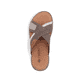 Braune Rieker Herren Pantoletten 21491-25 mit der Komfortweite G 1/2. Schuh von oben.