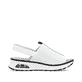 Weiße Rieker Keilsandaletten 65615-80 mit Rieker Air Sohlenfenster. Schuh Innenseite.