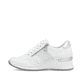 Weiße Rieker Damen Sneaker Low N4322-80 mit Reißverschluss sowie Komfortweite G. Schuh Außenseite.