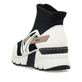 Schwarze Rieker Damen Sneaker High N6360-00 mit einem Reißverschluss. Schuh von hinten.