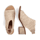 Sandalettes Ã  lanières Rieker beiges femme 64670-60 avec fermeture velcro. Chaussure vue de dessus, couchée.