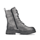 Silberne Rieker Damen Biker Boots 93024-90 mit einem Reißverschluss. Schuh Innenseite.