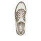 Beige Rieker Damen Sneaker Low N8308-64 mit Reißverschluss sowie Komfortweite G. Schuh von oben.