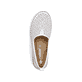 Weiße Rieker Ballerinas M2851-80, Barfußschuhe in Löcheroptik mit einem Gummizug. Schuh von oben.