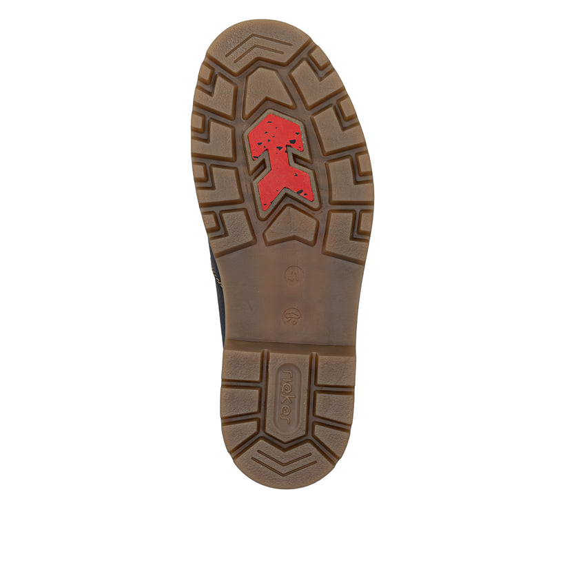 Dunkelbraune Rieker Herren Kurzstiefel 39871-25 aus Glattleder. Schuh Laufsohle.
