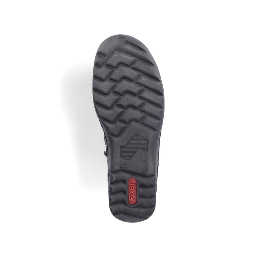 Schwarze Rieker Damen Schnürschuhe 48922-00 mit leichter und dämpfender Sohle. Schuh Laufsohle.