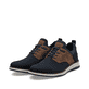 Mocassins Rieker bleus pour hommes 14750-15 avec bande élastique. Chaussures inclinées sur le côté.