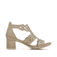 Beige Rieker Riemchensandaletten 64773-61 mit Strasssteinen. Schuh Innenseite.