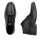 Schwarze Rieker Herren Schnürstiefel 33207-00 aus Glattleder mit einer Schnürung. Schuh von oben, liegend.
