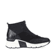 Schwarze Rieker Damen Sneaker High N6352-00 mit dämpfender und leichter Sohle. Schuh Innenseite.