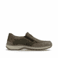 Braune Rieker Herren Slipper 03365-25 mit einem Gummizug sowie der Extraweite H. Schuh Innenseite.