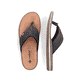 Schwarze Rieker Herren Zehentrenner 21084-00 mit der Komfortweite G. Schuh von oben, liegend.