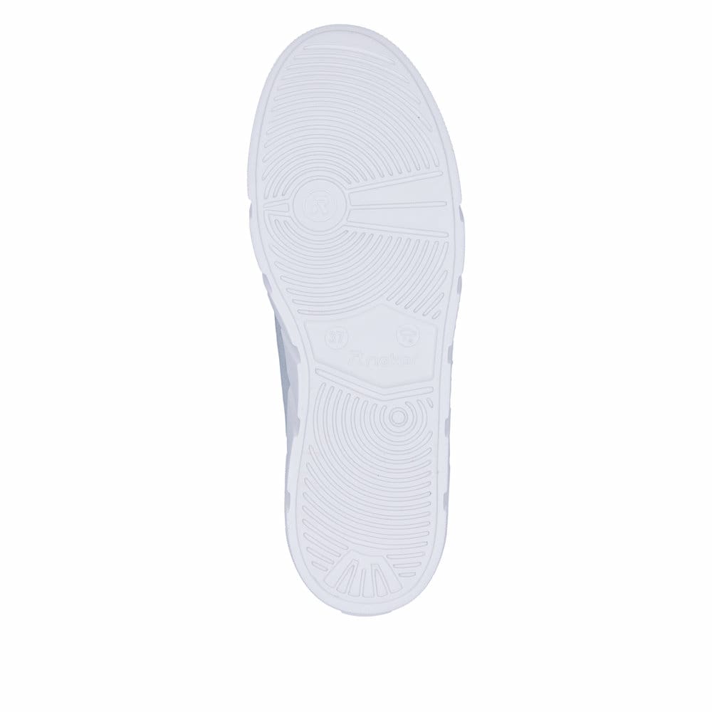 Blaue Rieker Damen Sneaker Low W2605-12 aus Rauleder. Schuh Laufsohle.