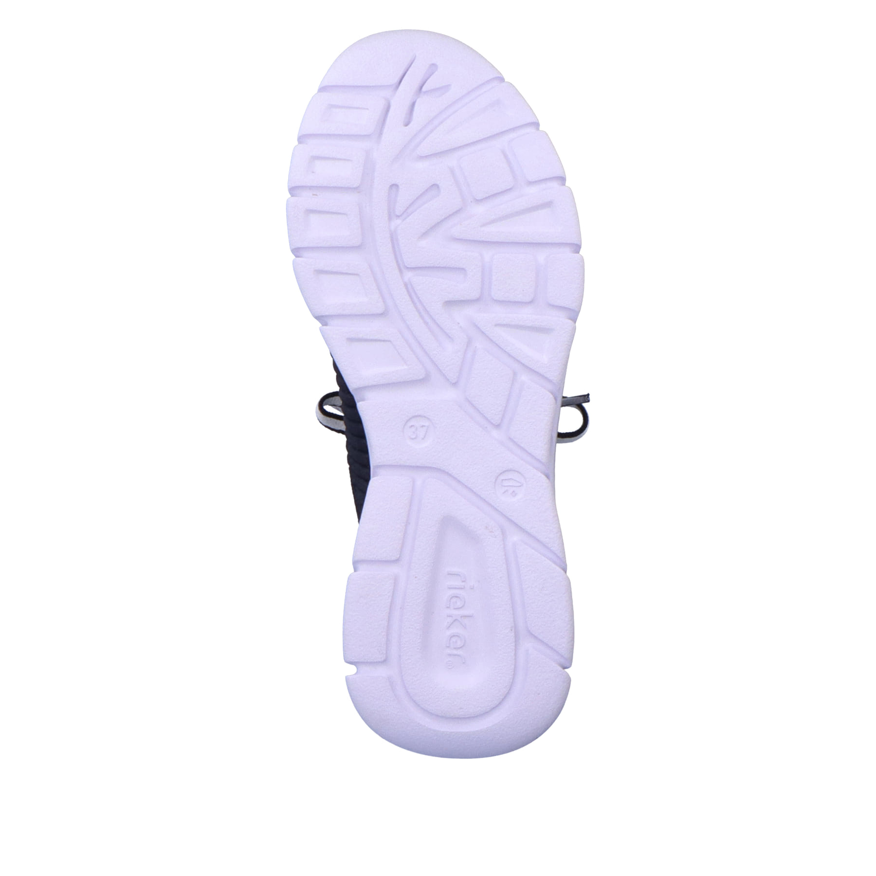 Blaue Rieker Damen Sneaker Low 54022-14 mit ultraleichter Sohle sowie Schnürung. Schuh Laufsohle.