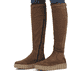 Braune Rieker Damen Hochschaftstiefel W1080-24 mit TR-Sohle mit weichem EVA-Inlet. Schuh am Fuß.