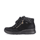 Tiefschwarze Rieker Damen Schnürschuhe L7701-00 mit Schnürung und Reißverschluss. Schuh Außenseite