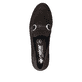 Dunkelbraune Rieker Damen Loafer 46262-25 aus Rauleder mit Schmuckelementen. Schuh von oben.