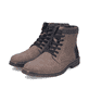 Braune Rieker Herren Schnürstiefel 33640-24 mit einem Reißverschluss. Schuhpaar seitlich schräg.