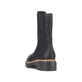 
Nachtschwarze Rieker Damen Chelsea Boots 72683-00 mit einer schockabsorbierenden Sohle. Schuh von hinten