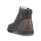 
Marineblaue Rieker Herren Schnürstiefel B3343-15 mit Schnürung und Reißverschluss. Schuh von hinten