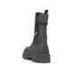 
Nachtschwarze Rieker Damen Chelsea Boots Y9371-00 mit einer leichten Profilsohle. Schuh von hinten