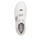 Weiße Rieker Damen Sneaker Low W1202-82 mit einer Schnürung. Schuh von oben.