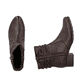 Braune Rieker Damen Stiefeletten 78656-27 aus Glattleder mit Reißverschluss. Schuh von oben, liegend.