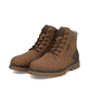 Braune Rieker Herren Schnürstiefel F7010-24 mit wasserabweisender TEX-Membran. Schuhpaar seitlich schräg.