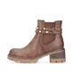 Nougatbraune Rieker Damen Hochschaftstiefel 91694-24 mit einer robusten Profilsohle. Schuh Innenseite