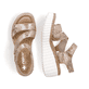 Bunte Rieker Keilsandaletten 69157-90 mit einem Klettverschluss. Schuh von oben, liegend.