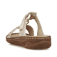 Beige Rieker Damen Pantoletten V2864-60 mit Schmuckelementen. Schuh von hinten.