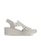 Beige Rieker Keilsandaletten 67465-62 mit Strasssteinen sowie einem Gummizug. Schuh Innenseite.