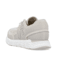 Beige Rieker Damen Sneaker Low M9000-60 mit Gummischnürung sowie flexibler Sohle. Schuh von hinten.