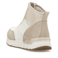 Beige vegane Rieker Damen Sneaker High 58959-62 mit floralem Muster. Schuh von hinten.