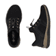 Mocassins Rieker noirs pour femme N32G4-00 avec fonction easy in Ready2GO. Chaussure vue de dessus, couchée.